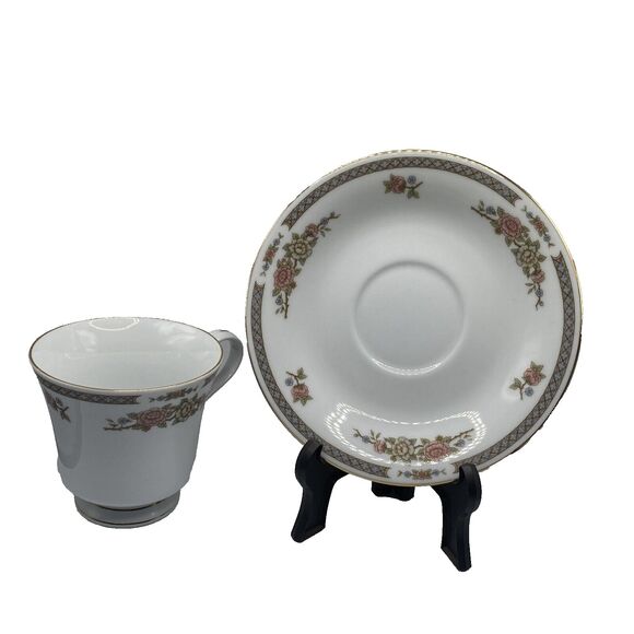 Liling Fine China “ Floral ” Yung Shen Tea Coffee Tea Cup & Saucer Set Sera made - Picture 1 of 9